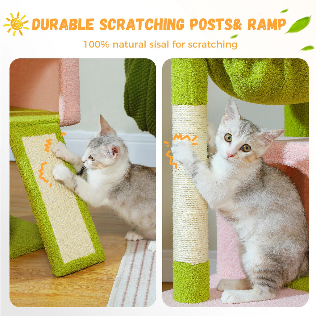 Large Cat Tree Tower with Condos, Hammock & Scratching Posts