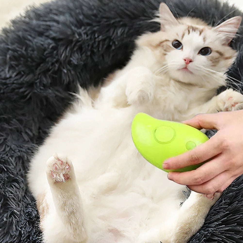 Electric Cat Grooming Brush with Spray
