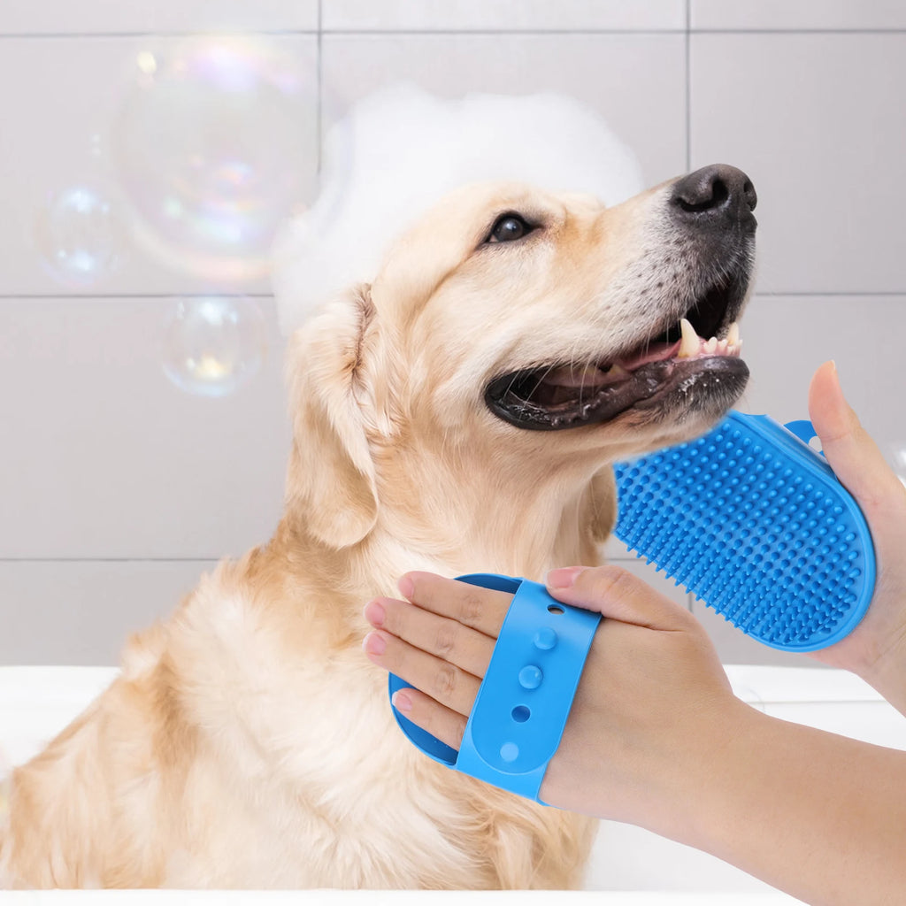 6PCS Pet Grooming Kit – Silicone Bath & Massage Gloves for Dogs & Cats
