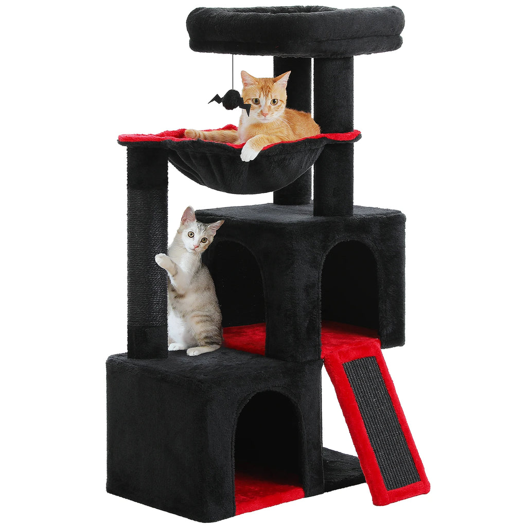 Large Cat Tree Tower with Condos, Hammock & Scratching Posts