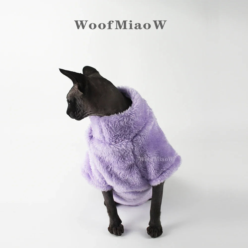 Cat Sweater Warm Velvet Vest for Small & Hairless Cats