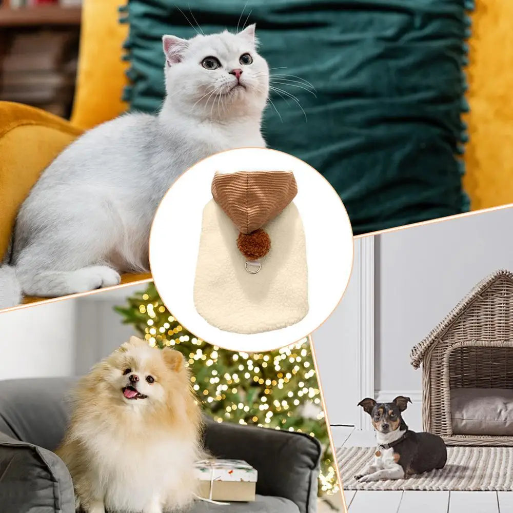 Boy Dog Sweater Winter Coat with Hat for Small Dogs