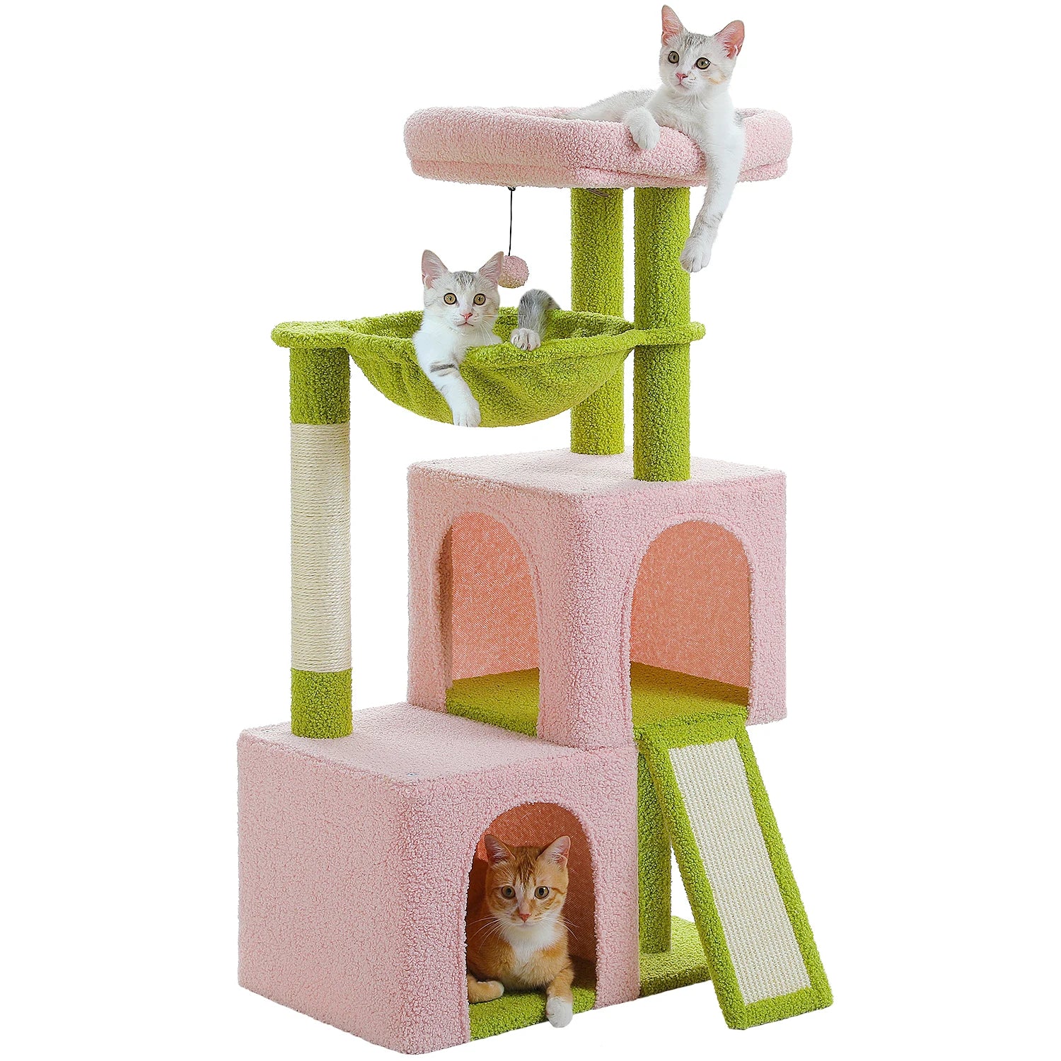 Large Cat Tree Tower with Condos, Hammock & Scratching Posts