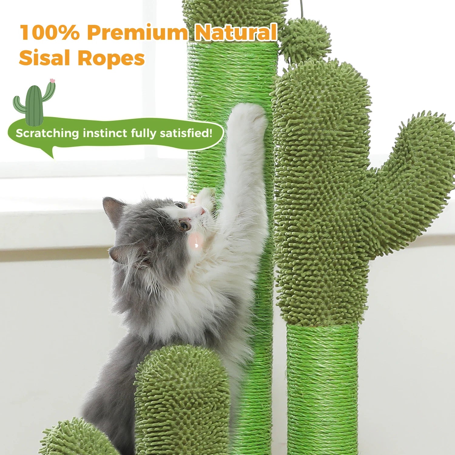 Cactus Cat Tree Tower with Condo & Hammock