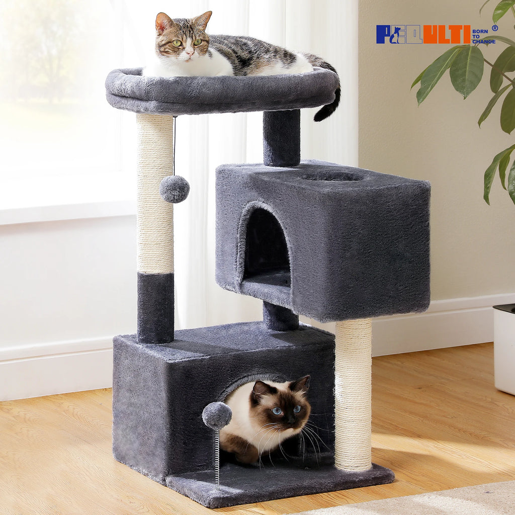 Large Cat Tree Tower with Condos, Hammock & Scratching Posts