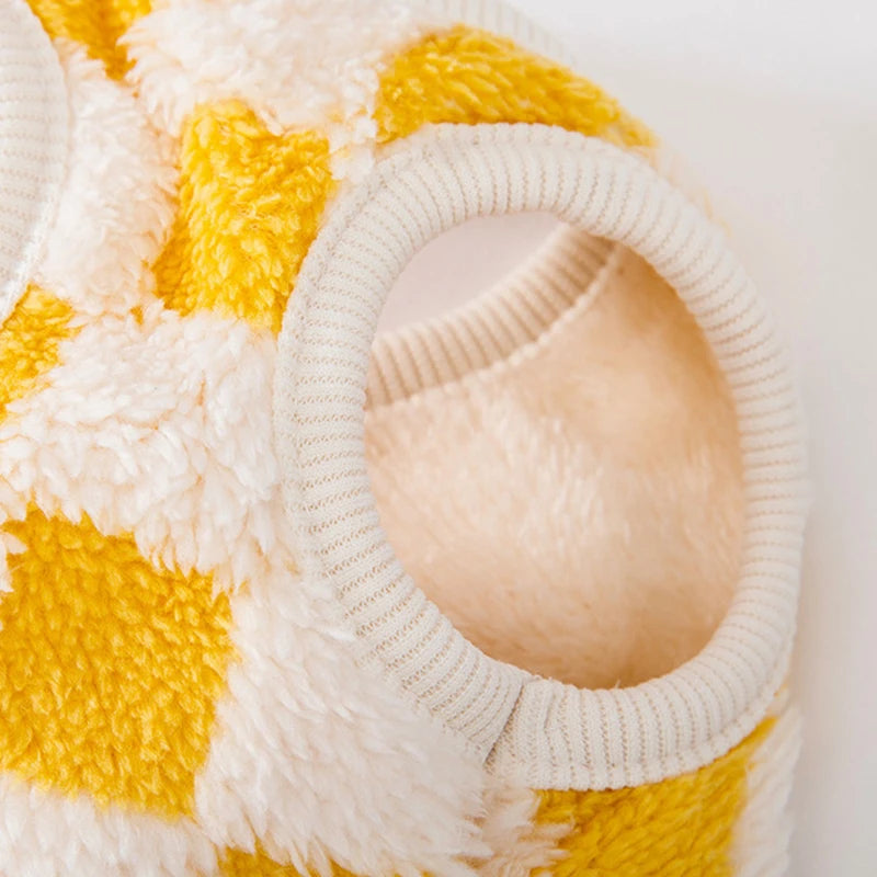 Plush Button Jacket for Small Dogs & Cats