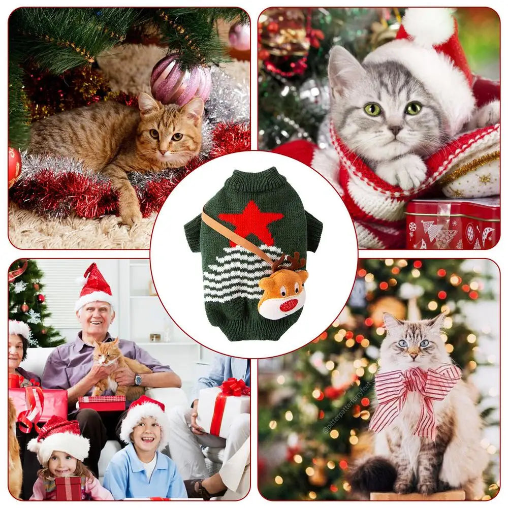Christmas Dog & Cat Sweater for Small Pets