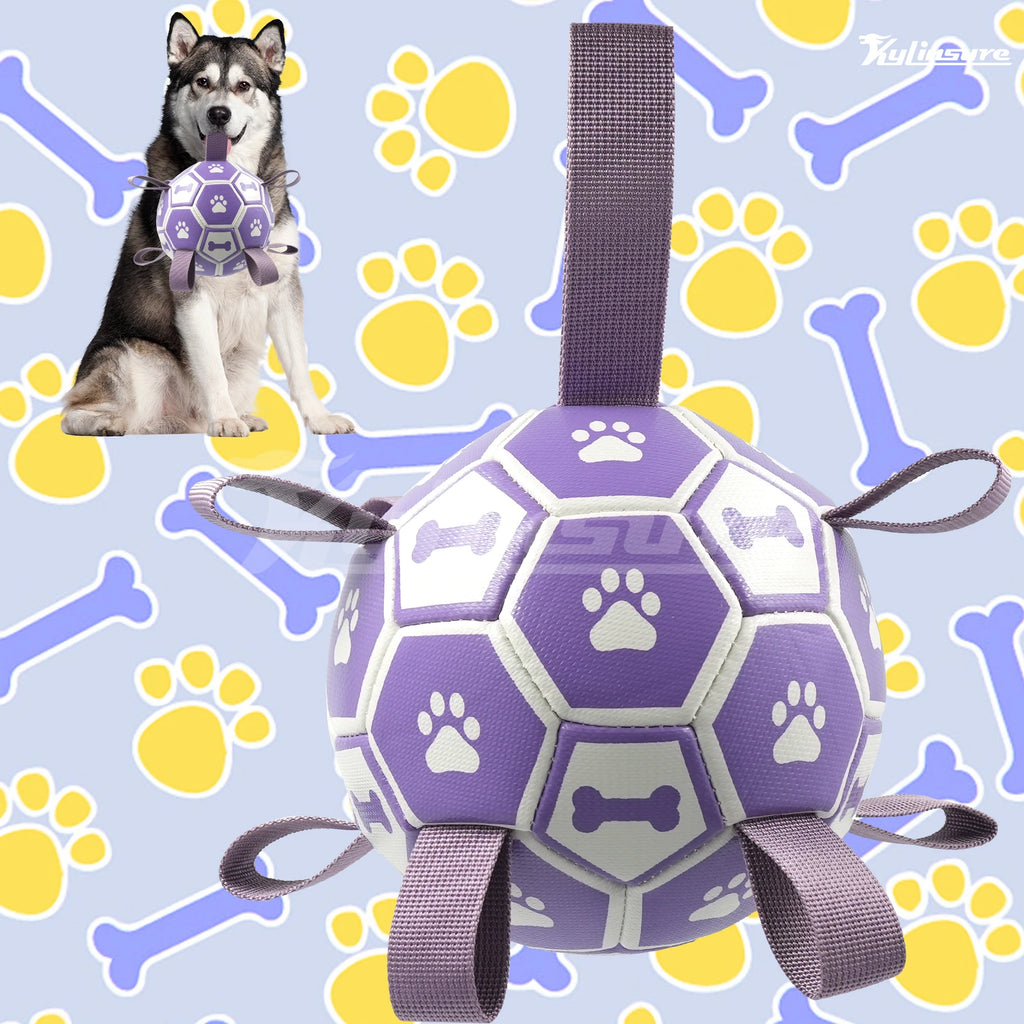 Dog Soccer Ball Toy with Straps