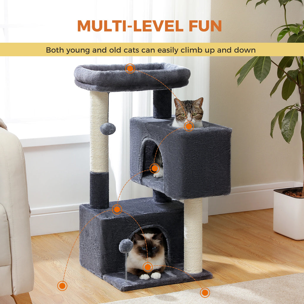 Large Cat Tree Tower with Condos, Hammock & Scratching Posts