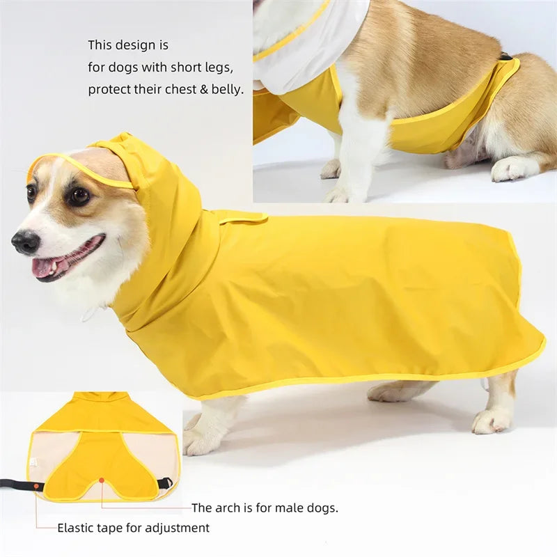 Waterproof Puppy Dog Raincoat for Medium & Large Dogs