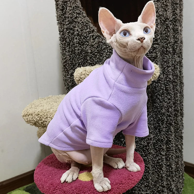 Soft Cotton Hoodie for Sphynx Cats & Small Dogs