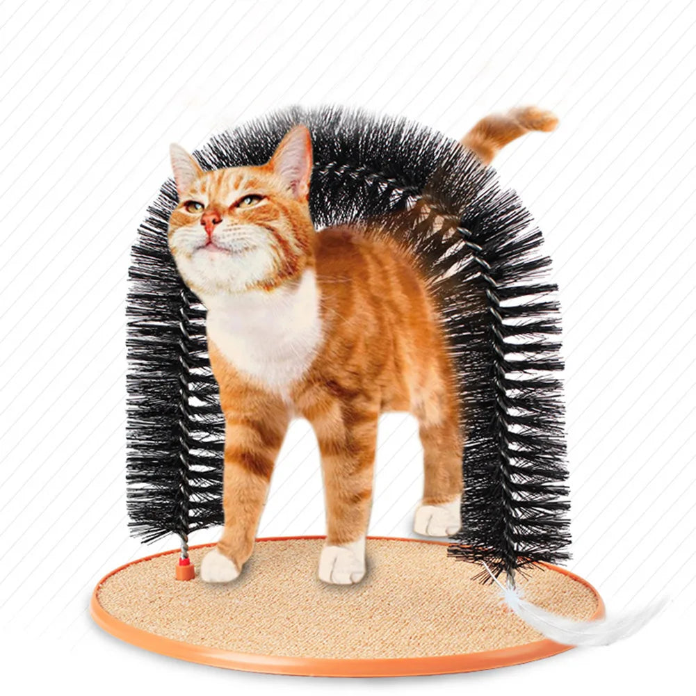 Interactive Cat Arch Self Groomer & Massager – Fur Grooming Scratcher Toy