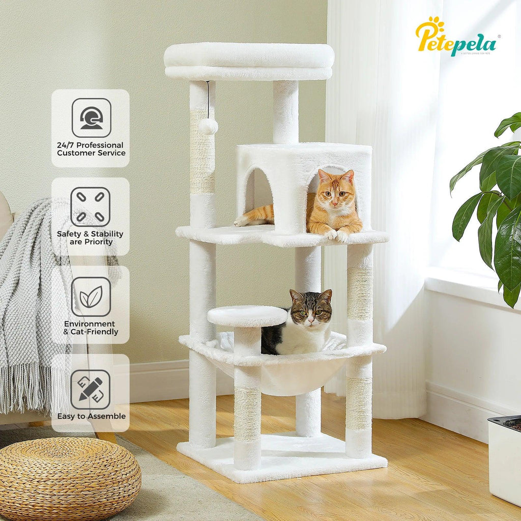 5-Level Cat Tree with Hammock & Top Perch – Indoor Tower for Large Cats - Veloro