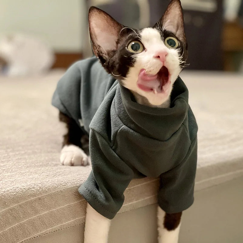 Soft Cotton Hoodie for Sphynx Cats & Small Dogs