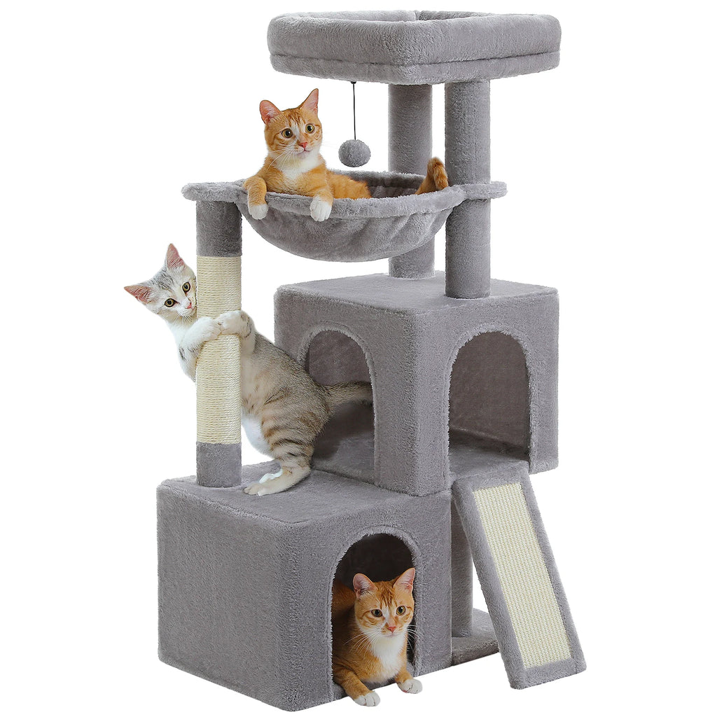 Large Cat Tree Tower with Condos, Hammock & Scratching Posts