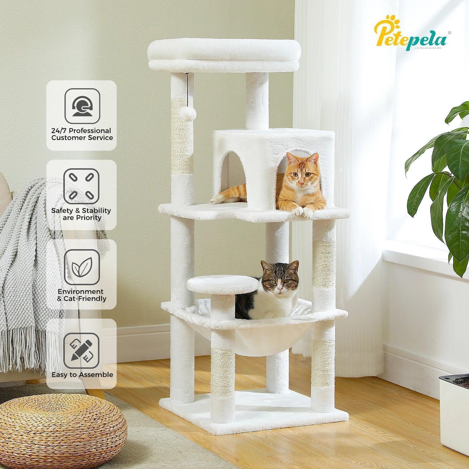 5-Level Cat Tree with Hammock & Top Perch – Indoor Tower for Large Cats - Veloro