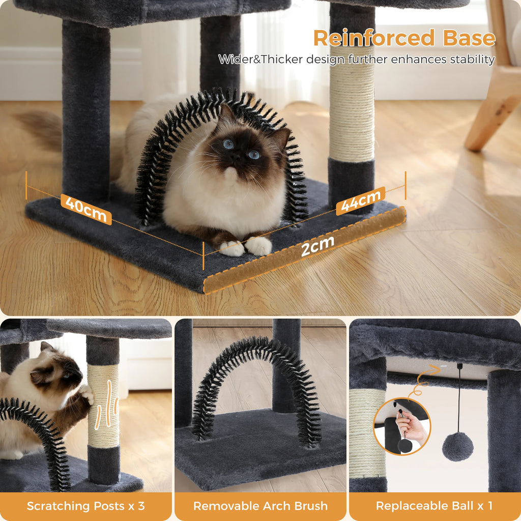 Multi-Level Cat Tree with Condo, Hammock & Scratching Posts