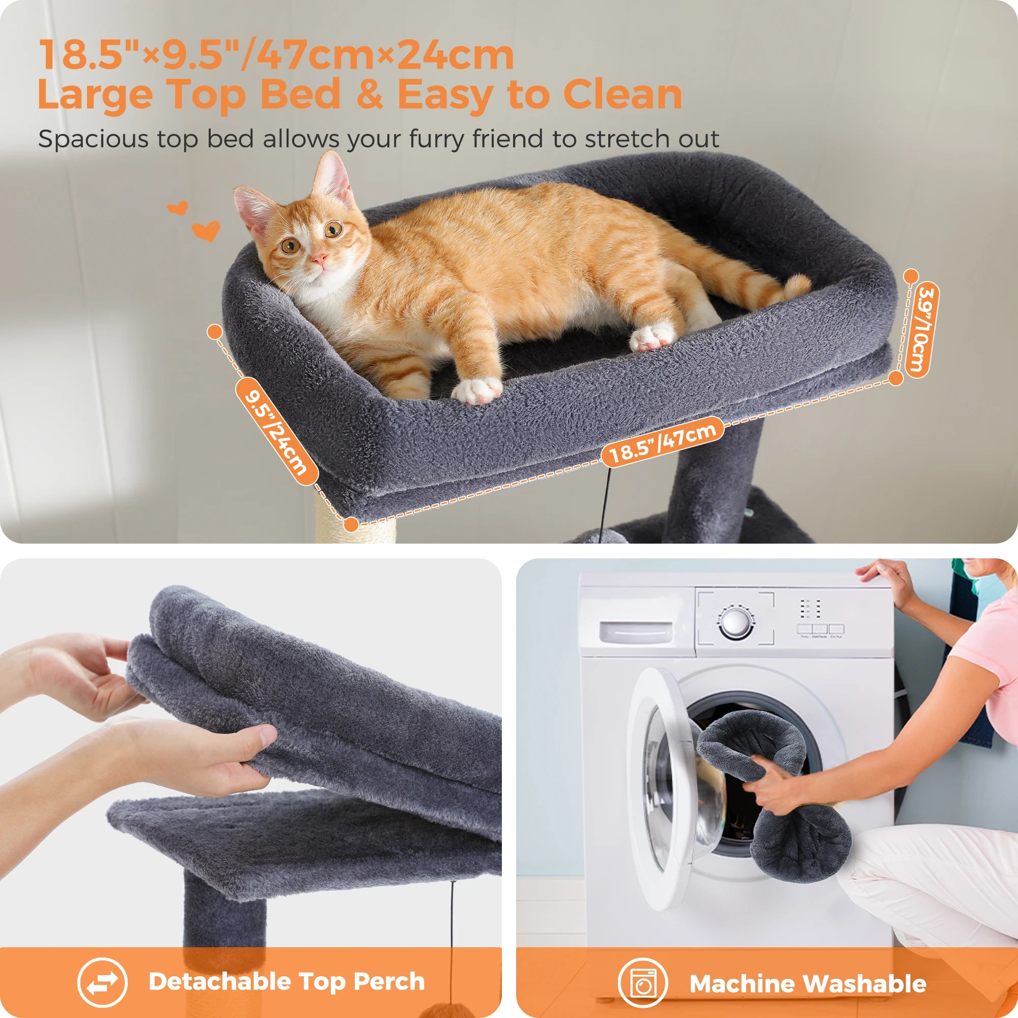 Multi-Level Cat Tree with Condo, Hammock & Scratching Posts