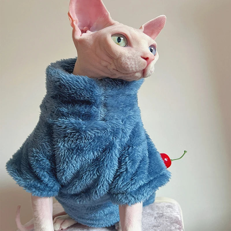 Cat Sweater Warm Velvet Vest for Small & Hairless Cats