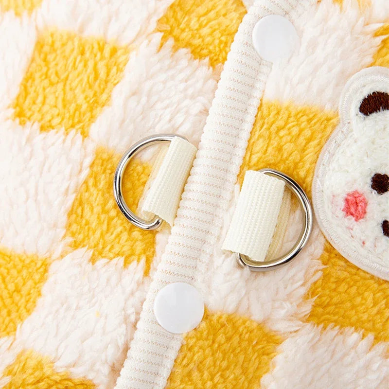 Plush Button Jacket for Small Dogs & Cats