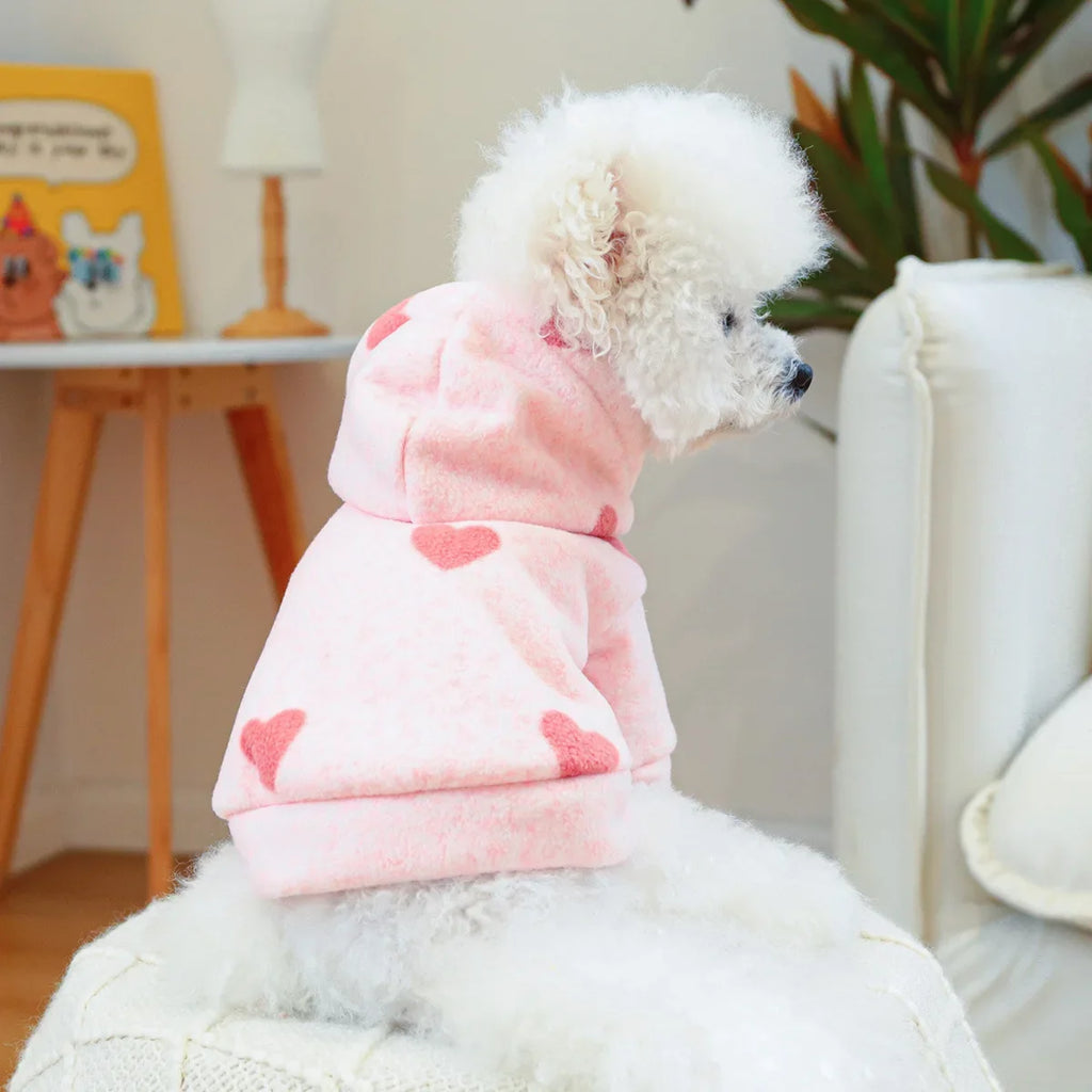 Pink Heart Pet Hoodie