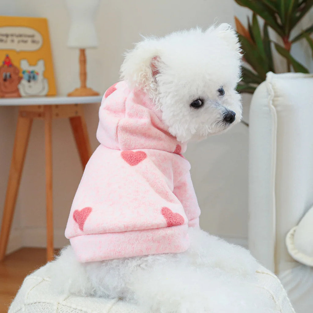 Pink Heart Pet Hoodie