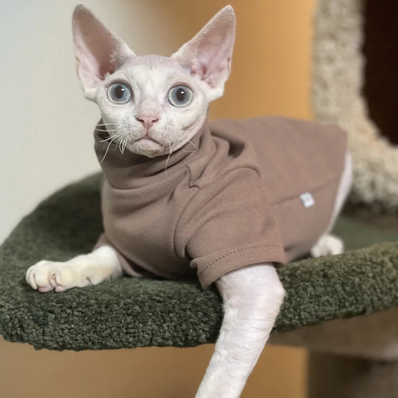 Soft Cotton Hoodie for Sphynx Cats & Small Dogs