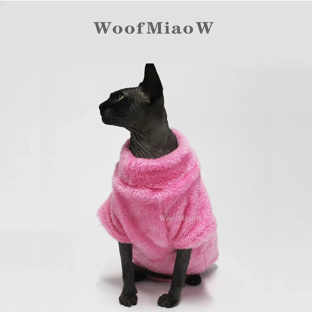 Cat Sweater Warm Velvet Vest for Small & Hairless Cats