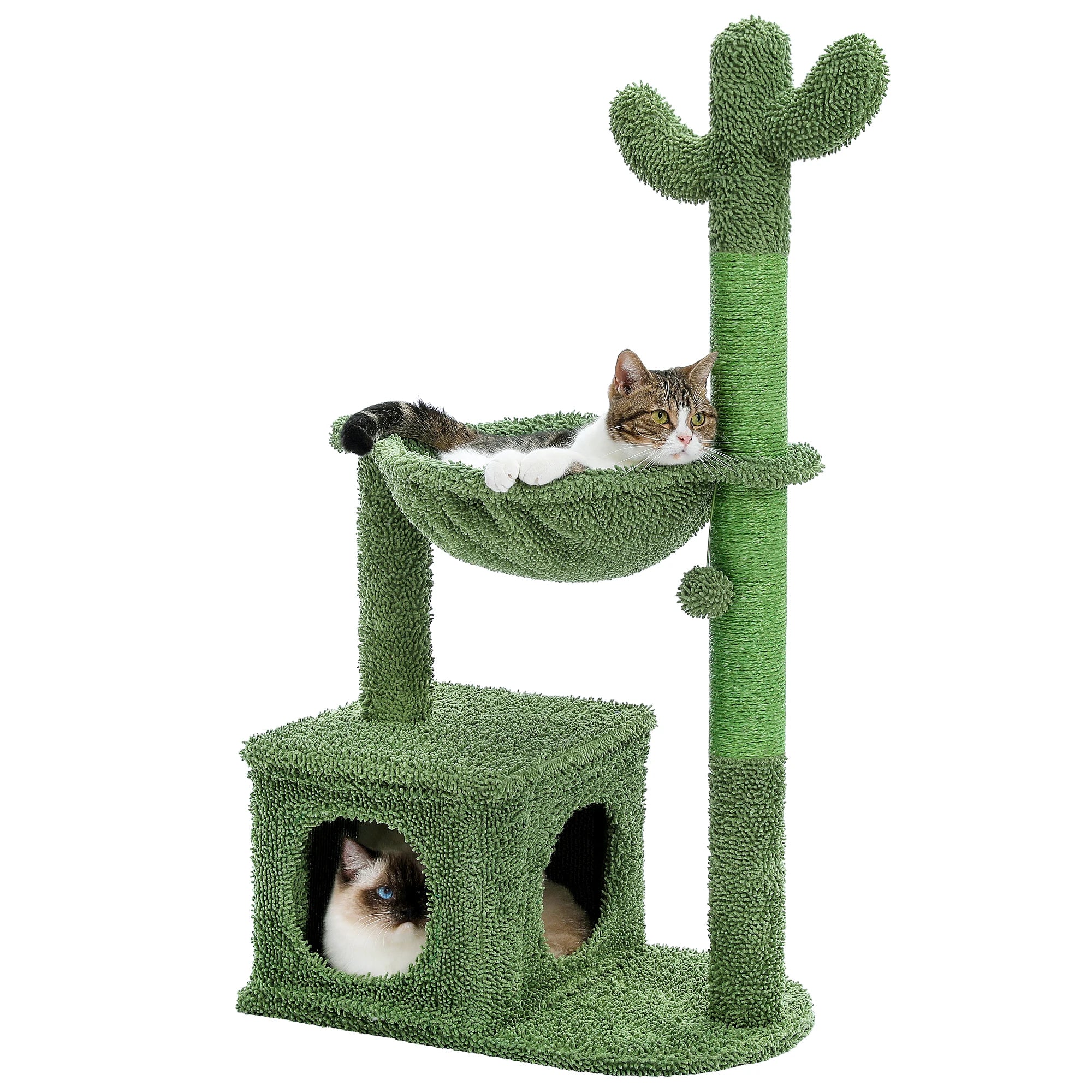 Cactus Cat Tree Tower with Condo & Hammock