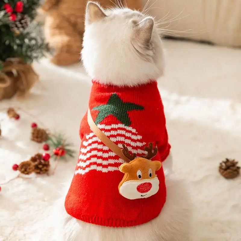 Christmas Dog & Cat Sweater for Small Pets