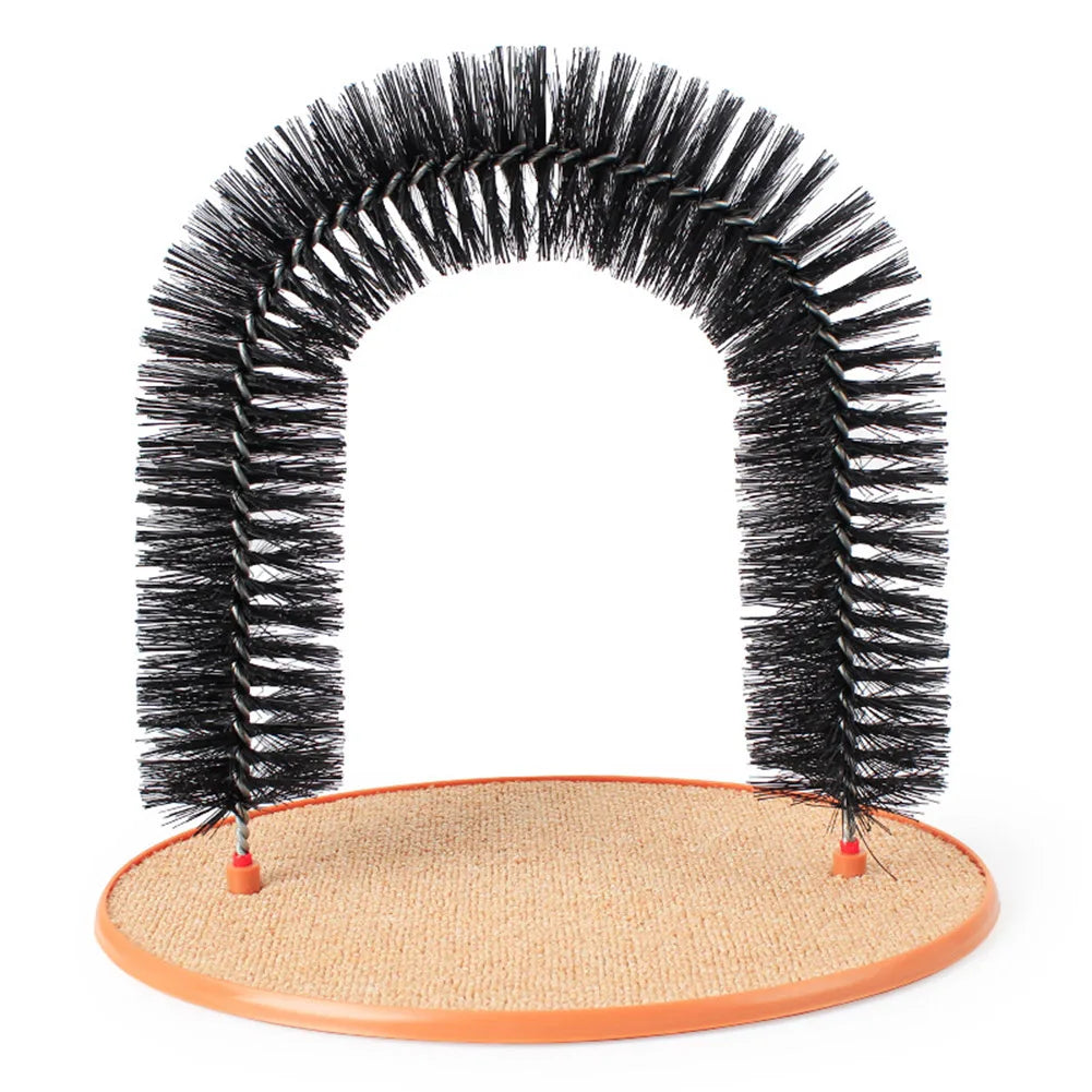 Interactive Cat Arch Self Groomer & Massager – Fur Grooming Scratcher Toy