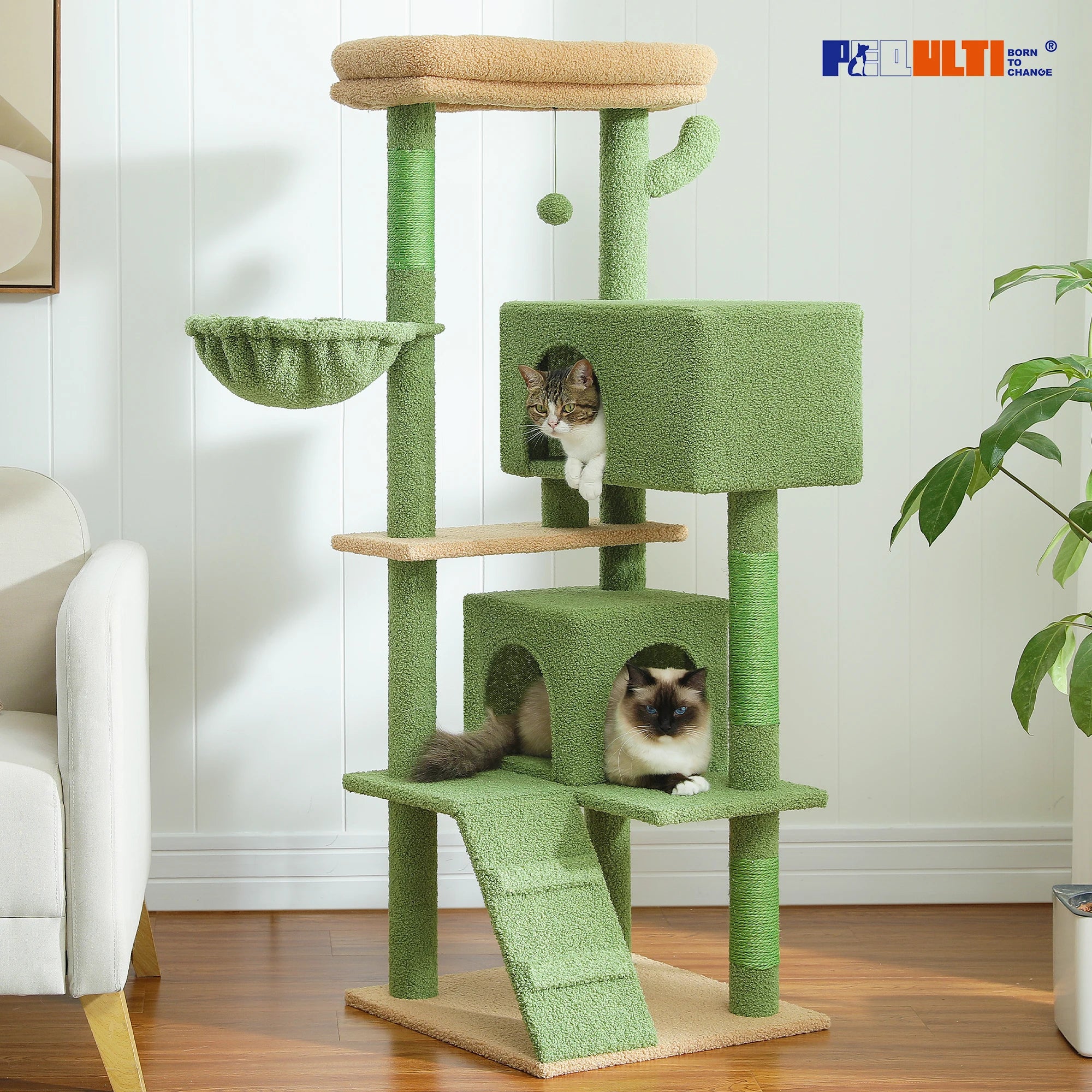 Multi-Level Cat Tree with Condo, Hammock & Scratching Posts