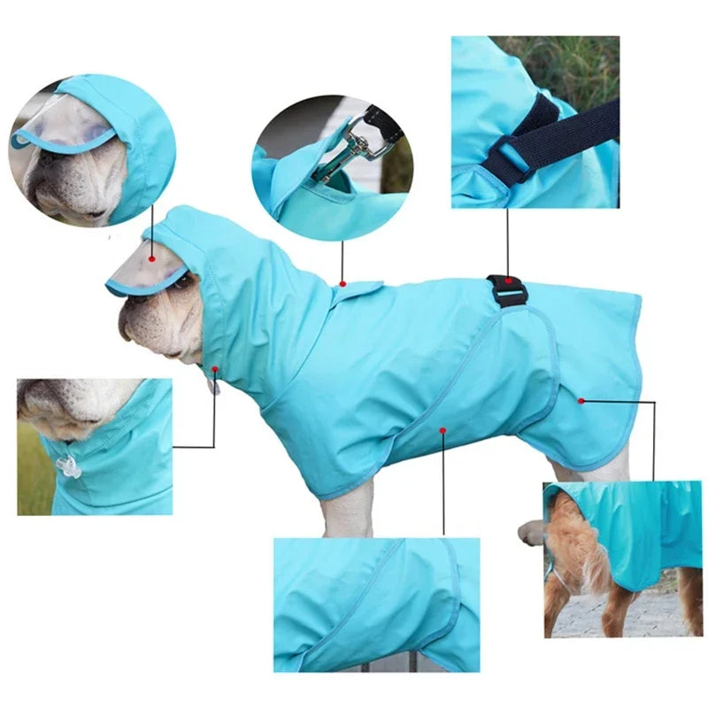 Waterproof Puppy Dog Raincoat for Medium & Large Dogs