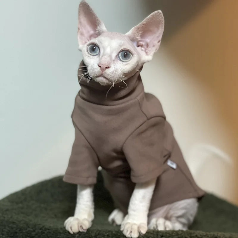 Soft Cotton Hoodie for Sphynx Cats & Small Dogs