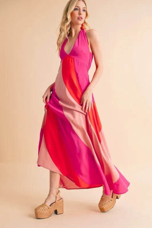 Aemi+Co Color Block Sleeveless Maxi Dress - Veloro
