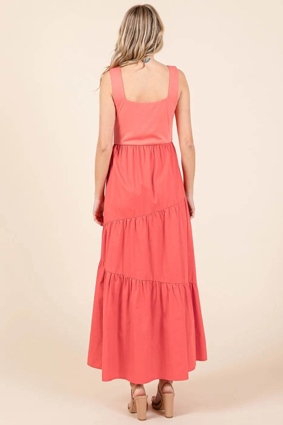 Mittoshop Mix Media Square Neck Maxi Dress - Veloro