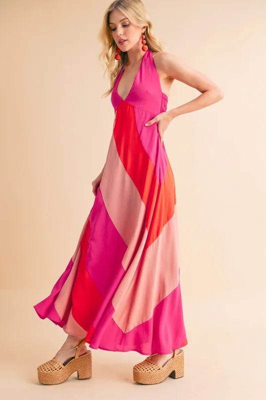 Aemi+Co Color Block Sleeveless Maxi Dress - Veloro