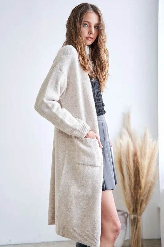 ADORA 2tone Sweater Open Cardigan - Veloro