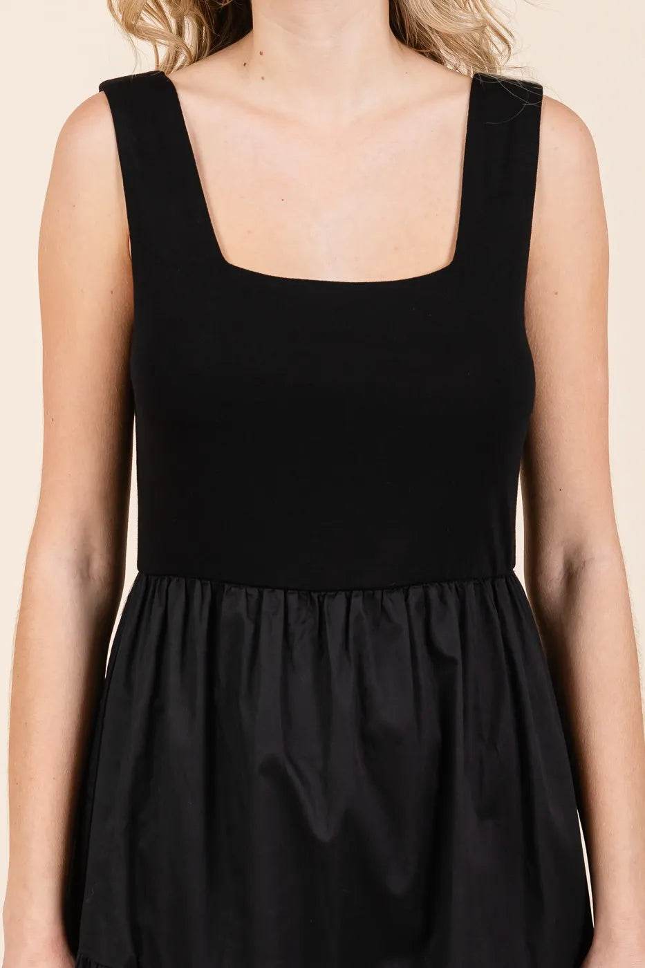 Mittoshop Mix Media Square Neck Maxi Dress - Veloro