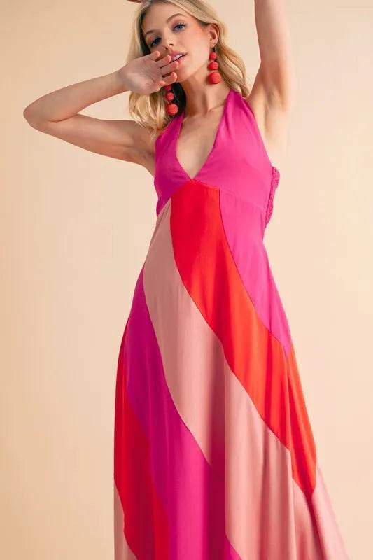 Aemi+Co Color Block Sleeveless Maxi Dress - Veloro