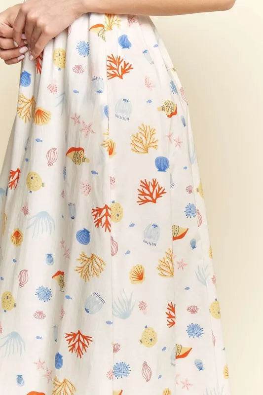 Davi & Dani Denim Binding Detail Smocking Summer Maxi Dress - Veloro