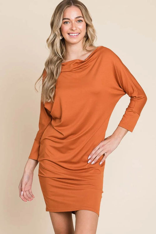 Culture Code Full Size Dolman Sleeve Mini Dress - Veloro