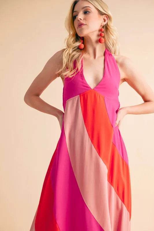 Aemi+Co Color Block Sleeveless Maxi Dress - Veloro