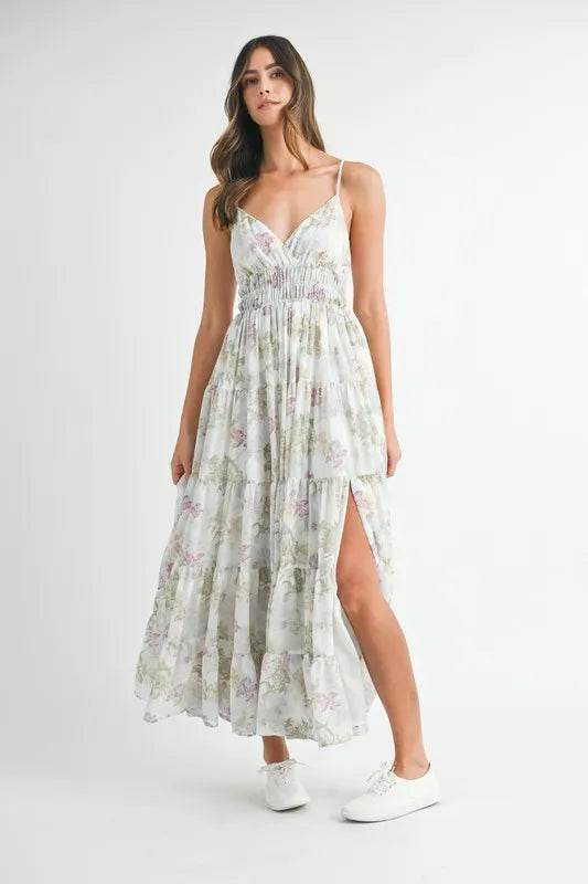 MABLE Floral Print Tiered Cami Maxi Dress - Veloro